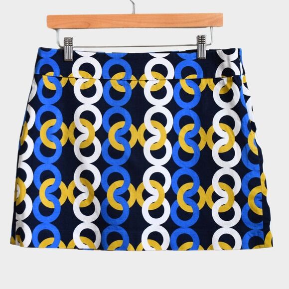 J.CREW Women's Cotton Blend Geometric Print Mini Skirt Size 10 - Picture 1 of 7